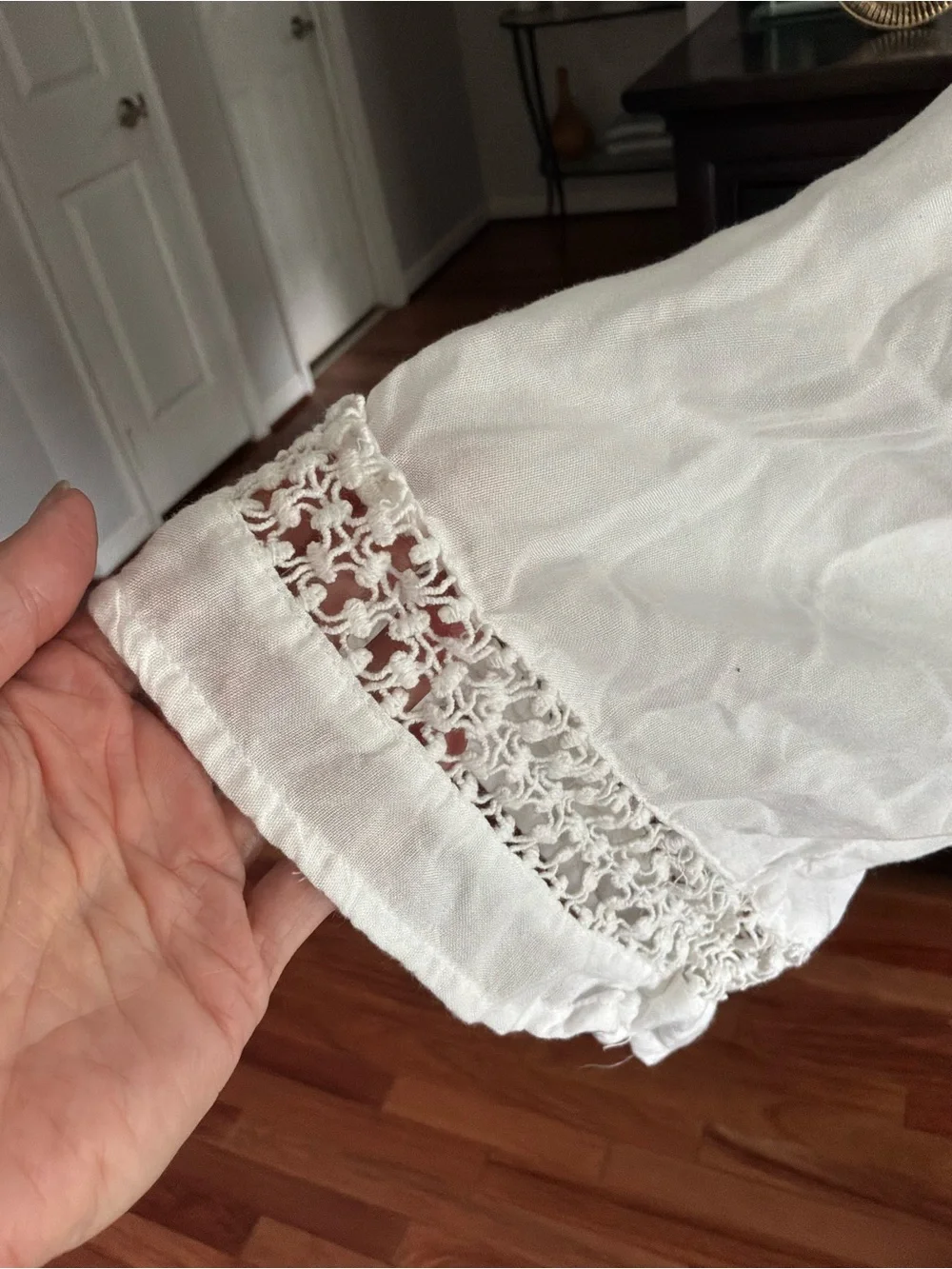 White Lace-Trim Beach Pool Swim Coverup - Picture 7 of 10